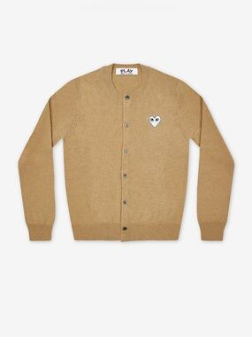 Comme Des Garçons Play Heart-patch 100% wool cardigan size Medium